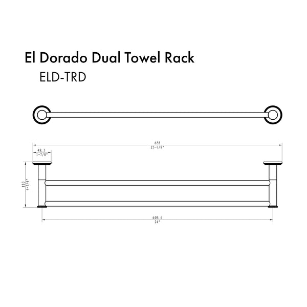 ZLINE El Dorado Double Towel Rail with color options (ELD-TRD) - Rustic Kitchen & Bath - Rustic Kitchen & Bath
