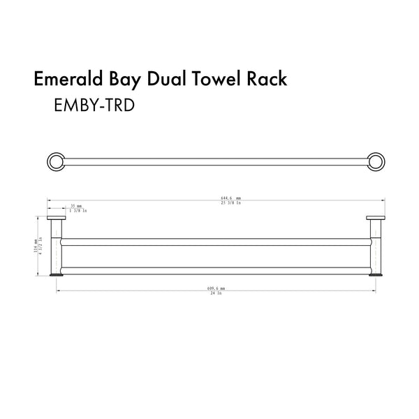 ZLINE Emerald Bay Double Towel Rail with color options (EMBY-TRD) - Rustic Kitchen & Bath - Rustic Kitchen & Bath