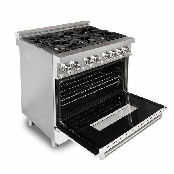 ZLINE 36 in. 4.6 cu. ft. Legacy Dual Fuel Range with 6 Burner Gas Cooktop and Electric Convection Oven