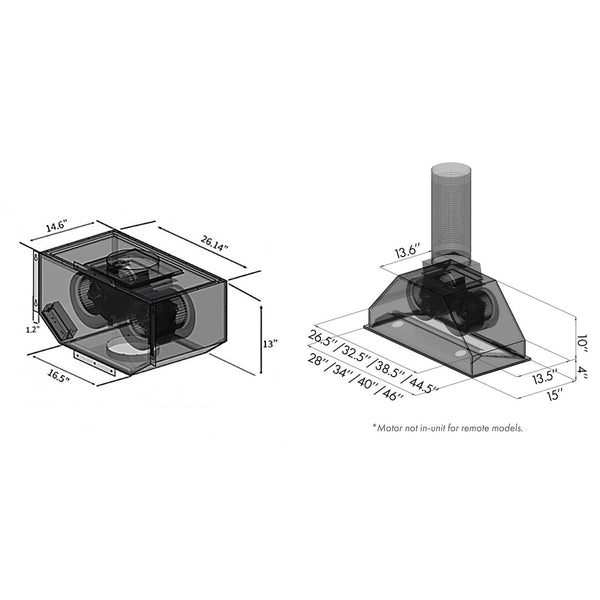 ZLINE Single Remote Blower Range Hood Insert in Stainless Steel (695-RS) - Rustic Kitchen & Bath - ZLINE Kitchen and Bath