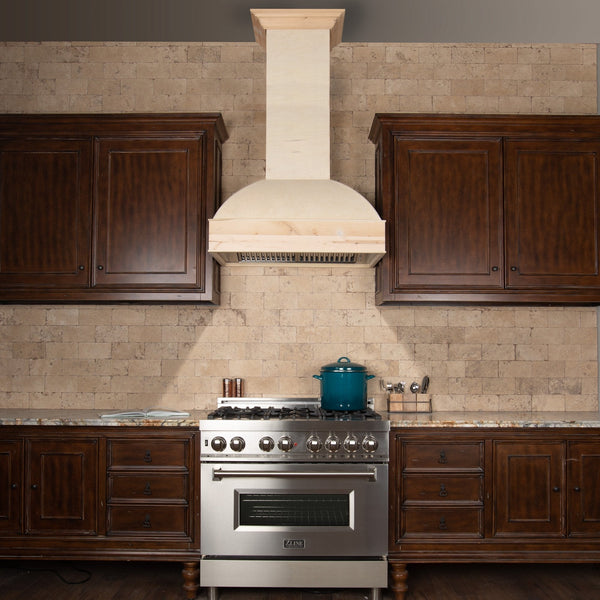 ZLINE Kitchen and Bath, ZLINE Unfinished Wooden Wall Mount Range Hood - Includes Motor (369UF), 369UF-30,