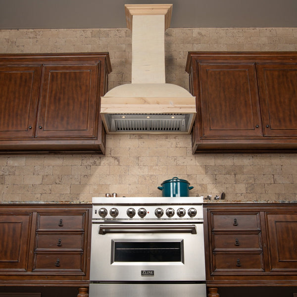 ZLINE Kitchen and Bath, ZLINE Unfinished Wooden Wall Mount Range Hood - Includes Motor (369UF), 369UF-30,