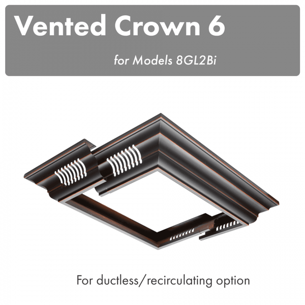 ZLINE Vented Crown Molding Profile 6 For Island Mount Range Hood (CM6V-8GL2Bi) - Rustic Kitchen & Bath - Range Hood Accessories - ZLINE Kitchen and Bath