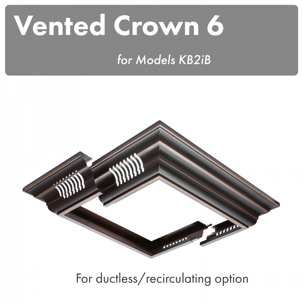 ZLINE Vented Crown Molding Profile 6 For Island Mount Range Hood (CM6V-KB2iB) - Rustic Kitchen & Bath - Range Hood Accessories - ZLINE Kitchen and Bath