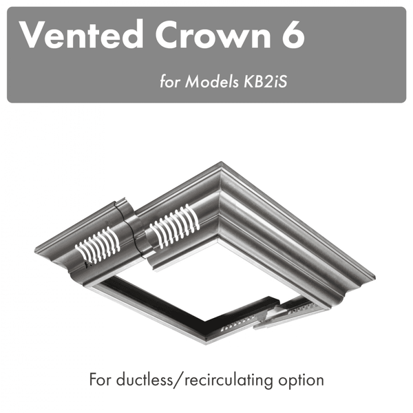 ZLINE Vented Crown Molding Profile 6 For Island Mount Range Hood (CM6V-KB2iS) - Rustic Kitchen & Bath - Range Hood Accessories - ZLINE Kitchen and Bath