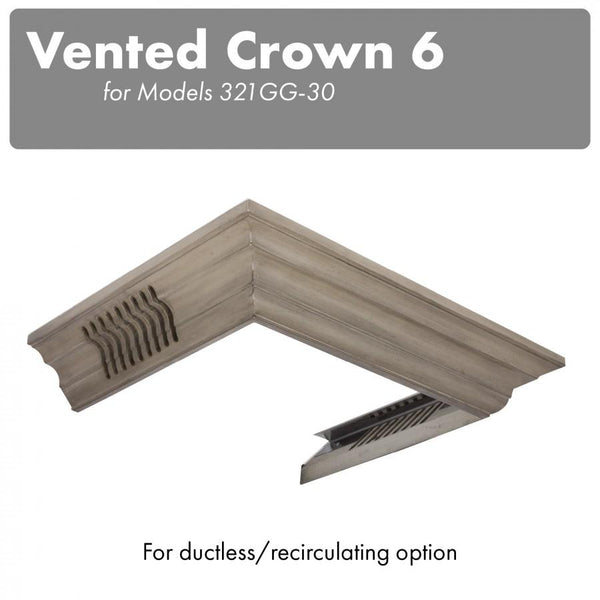 ZLINE Vented Crown Molding Profile 6 For Wall Mount Range Hood (CM6V-300G) - Rustic Kitchen & Bath - Range Hood Accessories - ZLINE Kitchen and Bath