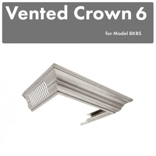 ZLINE Vented Crown Molding Profile 6 for Wall Mount Range Hood in Satin Stainless Steel (CM6V-8KBS)