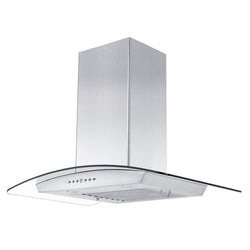 ZLINE Kitchen and Bath, ZLINE Wall Mount Range Hood In Stainless Steel & Glass With Crown Molding (KZCRN), KZCRN-30,