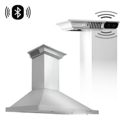 ZLINE Kitchen and Bath, ZLINE Wall Mount Range Hood in Stainless Steel with Built-in CrownSound Bluetooth Speakers (KBCRN-BT), KBCRN-BT-30,