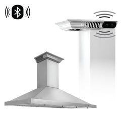 ZLINE Kitchen and Bath, ZLINE Wall Mount Range Hood in Stainless Steel with Built-in CrownSound Bluetooth Speakers (KBCRN-BT), KBCRN-BT-42,