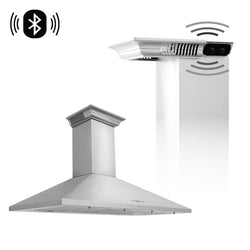 ZLINE Wall Mount Range Hood In Stainless Steel With Built-In CrownSound Bluetooth Speakers (KL2CRN-BT) - Rustic Kitchen & Bath - ZLINE Kitchen and Bath