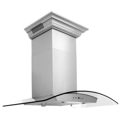 ZLINE Kitchen and Bath, ZLINE Wall Mount Range Hood in Stainless Steel with Built-in CrownSound Bluetooth Speakers, KZCRN-BT-30,