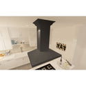 ZLINE Kitchen and Bath, ZLINE Wooden Island Mount Range Hood in Black (KBiCC), KBiCC-30,