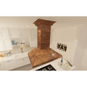 ZLINE Kitchen and Bath, ZLINE Wooden Island Mount Range Hood in Walnut - Includes Remote Motor (KBiRR-RS-400), KBiRR-RS-30-400,