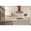 ZLINE Kitchen and Bath, ZLINE Wooden Island Mount Range Hood in Walnut - Includes Remote Motor (KBiRR-RS-400), KBiRR-RS-30-400,