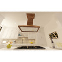 ZLINE Kitchen and Bath, ZLINE Wooden Island Mount Range Hood in Walnut - Includes Remote Motor (KBiRR-RS-400), KBiRR-RS-30-400,