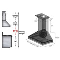 ZLINE Kitchen and Bath, ZLINE Wooden Wall Mount Range Hood in Black - Includes Remote Motor (KBCC), KBCC-RD-30,