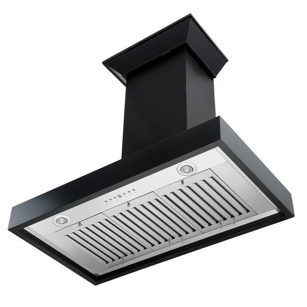 ZLINE Kitchen and Bath, ZLINE Wooden Wall Mount Range Hood in Black - Includes Remote Motor (KBCC), KBCC-RD-30,