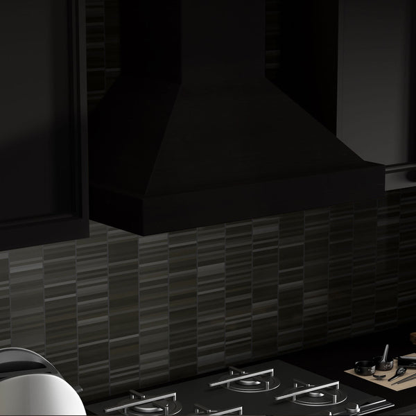 ZLINE Kitchen and Bath, ZLINE Wooden Wall Mount Range Hood in Black - Includes Remote Motor (KBCC), KBCC-RD-30,