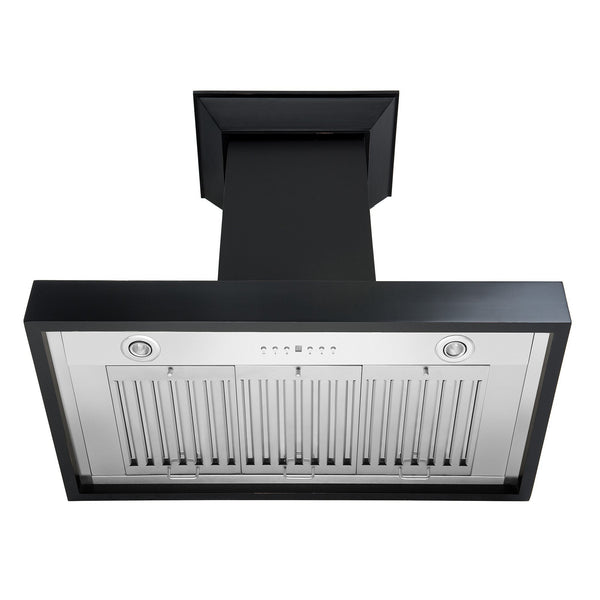 ZLINE Kitchen and Bath, ZLINE Wooden Wall Mount Range Hood in Black - Includes Remote Motor (KBCC), KBCC-RD-30,