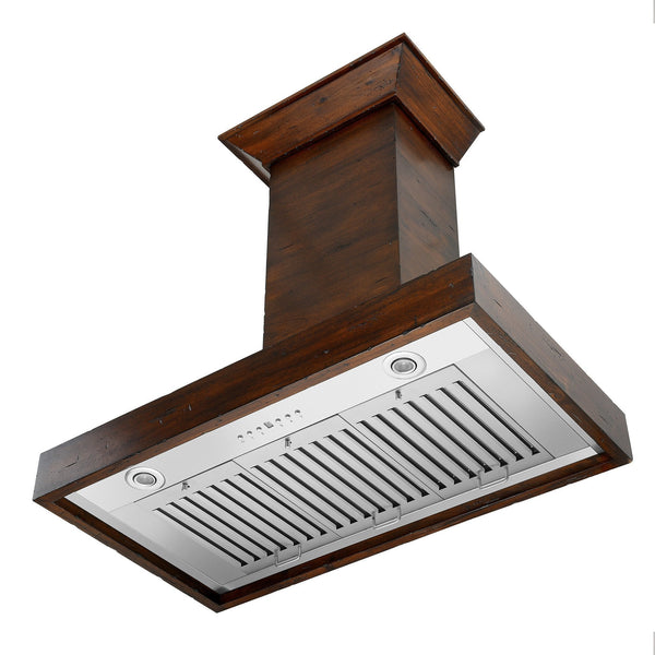 ZLINE Kitchen and Bath, ZLINE Wooden Wall Mount Range Hood in Walnut - Includes Motor (KBRR), KBRR-30,